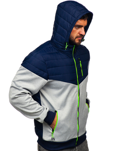 Chaqueta acolchada de entretiempo para hombre azul oscuro Bolf 8M901