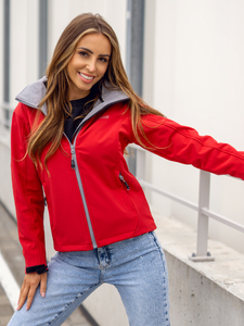 Chaqueta softshell de entretiempo para mujer rojo Bolf AB056