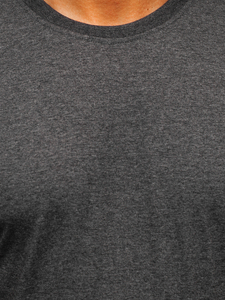 Camiseta lisa de algodón grafito para hombre Bolf 192397