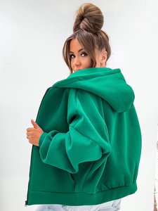 Sudadera con capucha y cuello de mariposa para mujer verde Bolf 821112