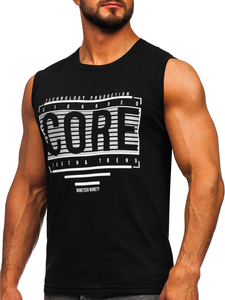 Camiseta estampada sin mangas color negro Bolf 14806
