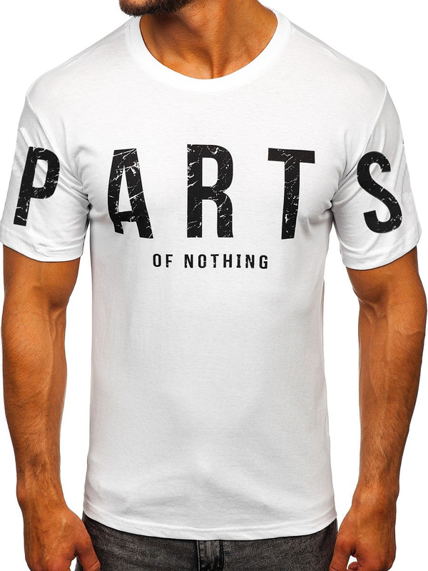 Camiseta blanca de algodón para hombre Bolf 1180