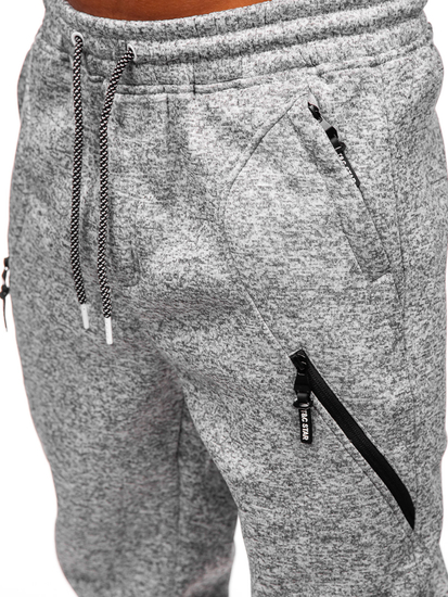 Pantalón forrado de chándal jogger para hombre gris Bolf Q1104