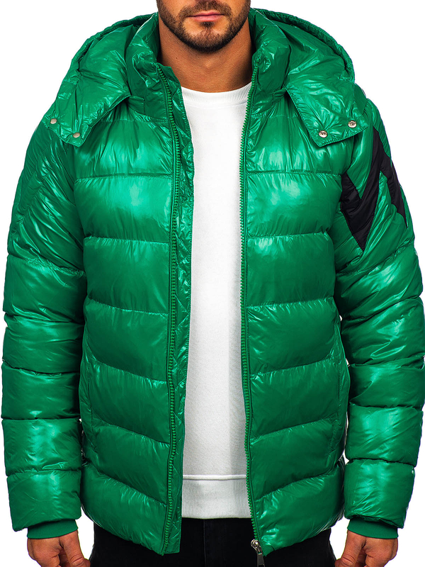 Chaqueta acolchada de invierno para hombre verde Bolf 9981