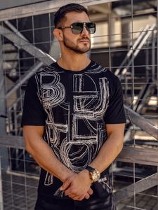 Camiseta de hombre negra con estampado Bolf KS2525TA