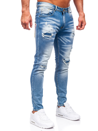 Pantalón vaquero skinny fit para hombre azul oscuro Bolf E7869B
