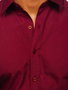 Camisa elegante burdeos de manga larga para hombre Bolf 1703