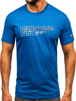 Camiseta algodón de manga corta para hombre azul Bolf 14732