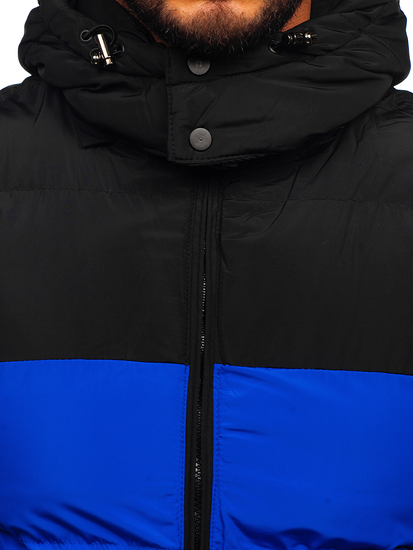 Chaleco acolchado con capucha para hombre azul  Bolf 1189