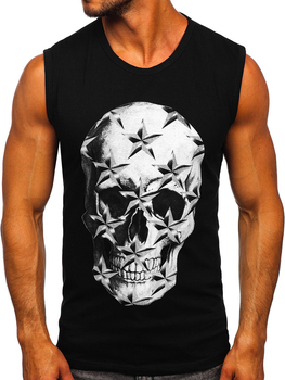Camiseta estampada sin mangas color negro Bolf 14817