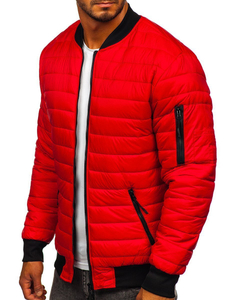 Chaqueta de entretiempo bomber para hombre rojo Bolf MY-02