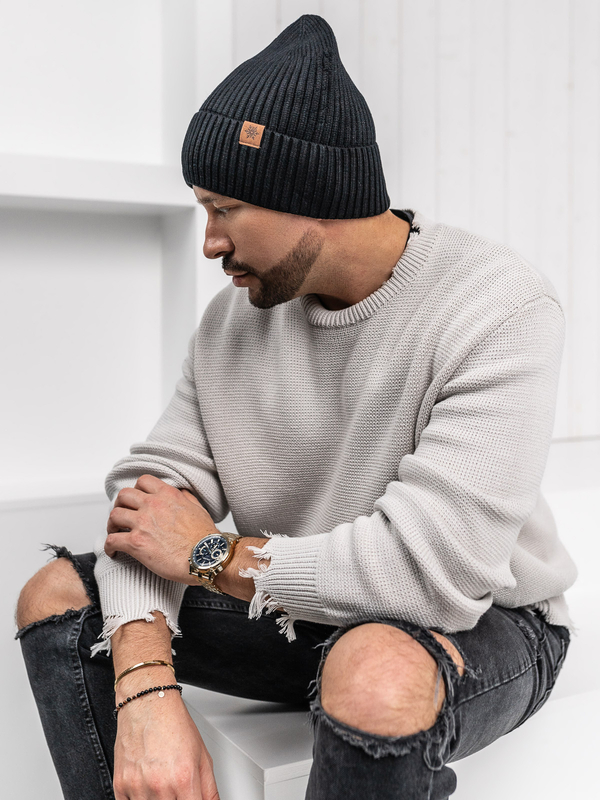 Gorro forrado de invierno para hombre negro Bolf 387046