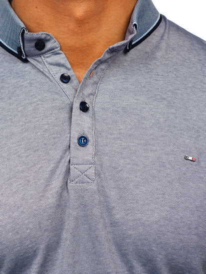 Camiseta polo de manga corta para hombre azul Bolf 2006