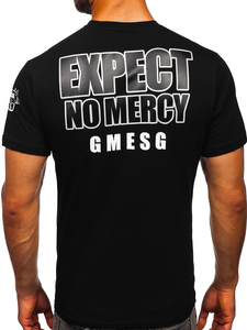 Camiseta de manga corta con impresión para hombre negro Bolf 2291