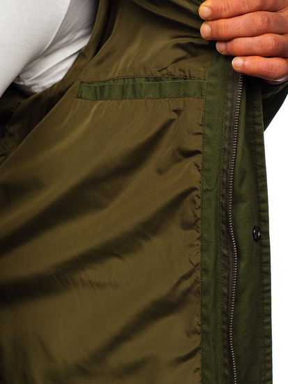Chaqueta de entretiempo parka para hombre verde Bolf 5391