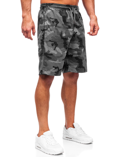 Pantalón corto de chándal camuflaje para hombre grafito Bolf 8K283