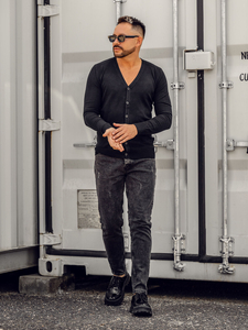 Cárdigan para hombre Negro Bolf YY06A