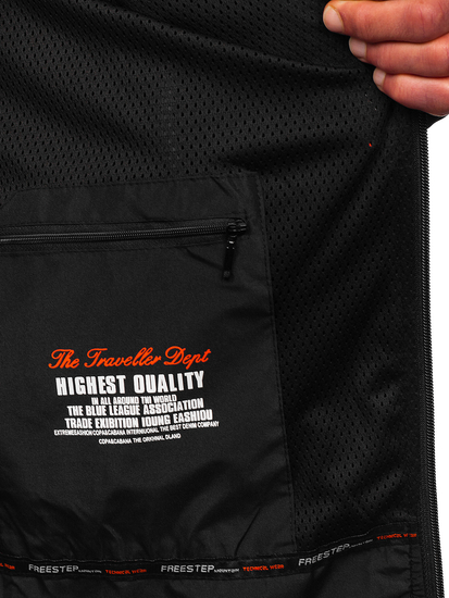 Chaqueta softshell para hombre negro-rojo Bolf WX086A