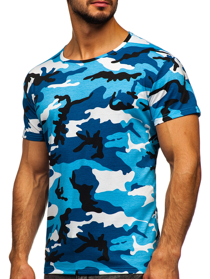 Camiseta de camuflaje azul celeste para hombre color azul celeste Bolf S807