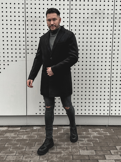 Abrigo de invierno para hombre color negro Bolf 1047-1