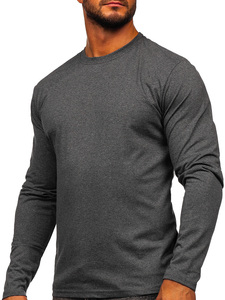 Camiseta de manga larga lisa para hombre antracita Bolf 1209