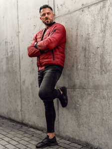 Chaqueta de entretiempo bomber para hombre granate Bolf MY-02