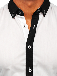 Camisa elegante de manga larga para hombre blanco Bolf 21750