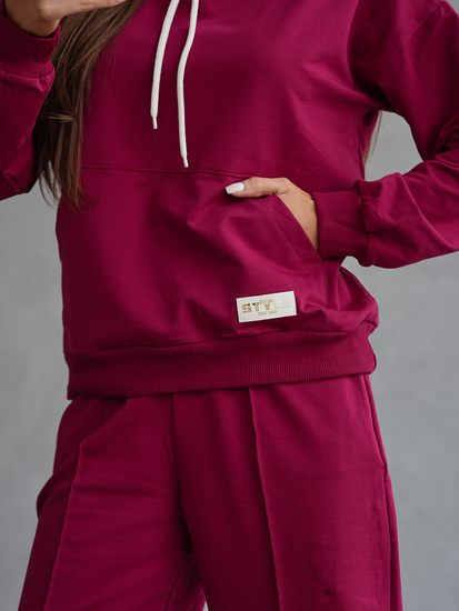 Conjunto de chándal de dos piezas para mujer color burdeos Bolf 82162