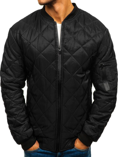 Chaqueta bomber de entretiempo para hombre negra Bolf AK76-A