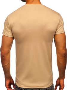 Camiseta para hombre sin estampado color beige Bolf 2005-91