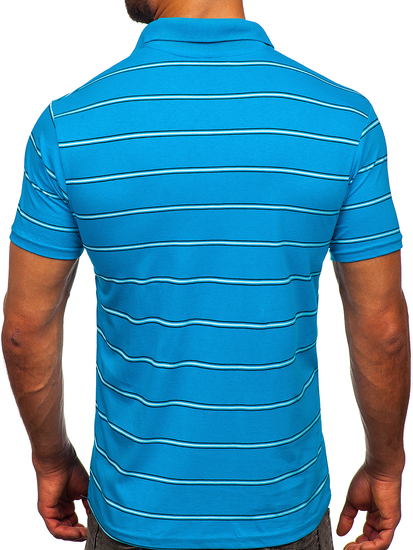 Camiseta polo de manga corta para hombre azul turquesa Bolf 14954