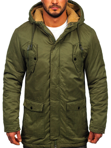 Chaqueta de invierno parka para hombre verde Bolf 1794