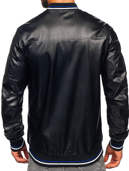 Chaqueta de cuero ecológico para hombre negro Bolf 6707