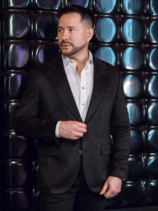 Americana de hombre de terciopelo negra Bolf 24410