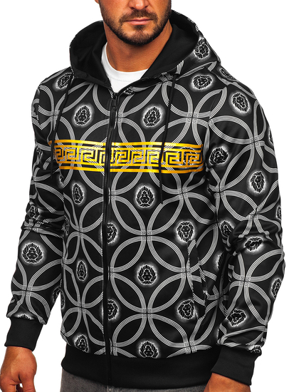 Sudadera abierta con capucha para hombre negro Bolf 27B8123