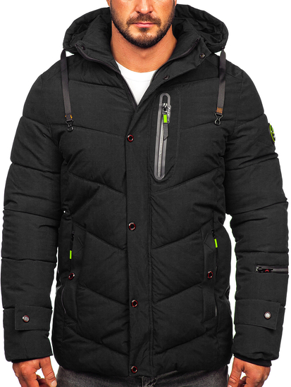 Chaqueta acolchada de invierno para hombre negro Bolf 22M55