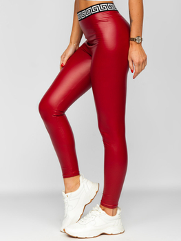 Leggings con cuero de ecológico para mujer rojo Bolf MY16572
