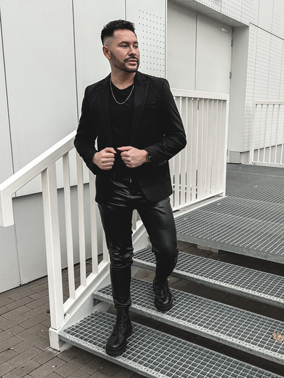 Hombre Blazer elegante Negro Bolf 1652A