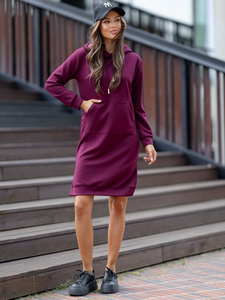 Vestido deportivo con capucha color mantequilla capuchino Bolf. Vestido burdeos mantequilla Bolf 523