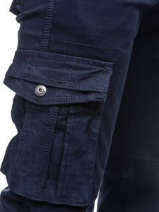 Pantalón cargo con cinturón para hombre azul oscuro Bolf 1672