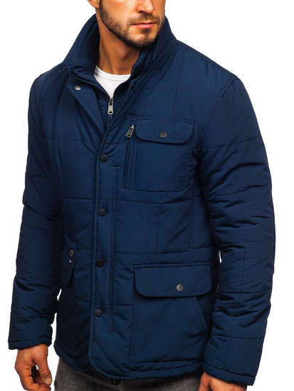 Chaqueta de entretiempo elegante para hombre azul oscuro Bolf 1976