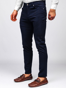 Pantalón chino de tela para hombre color azul oscuro Bolf 0004