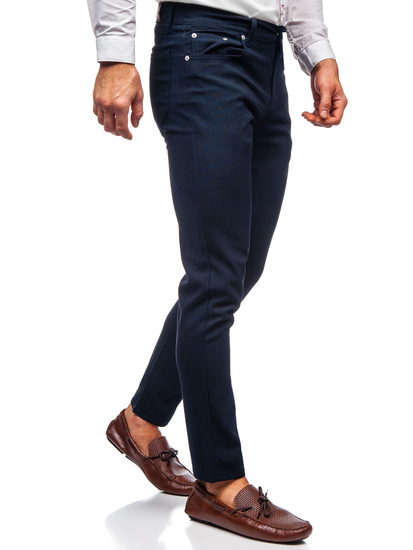 Pantalón chino de tela para hombre color azul oscuro Bolf 0004