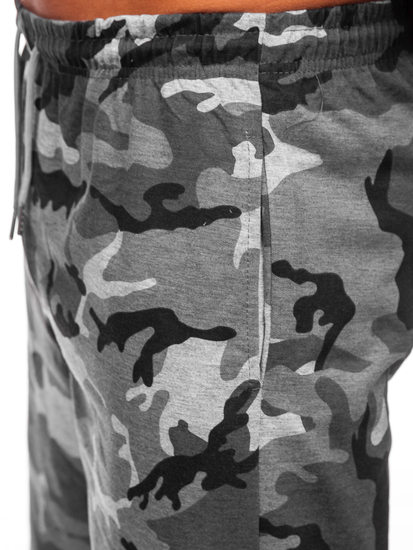 Pantalón corto de chándal camuflaje para hombre gris Bolf 8K283