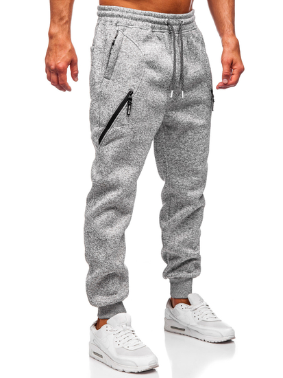 Pantalón forrado de chándal jogger para hombre gris Bolf Q1104