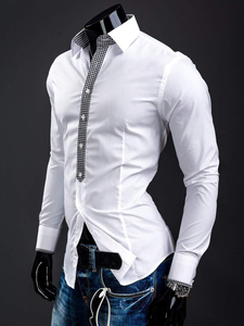 Camisa de hombre elegante de manga larga blanca Bolf 0939A