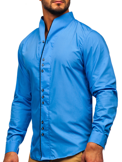 Camisa de manga larga para hombre azul Bolf 5720