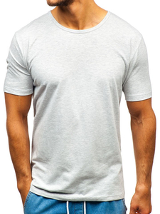 Camiseta de manga corta lisa para hombre gris Bolf T1281
