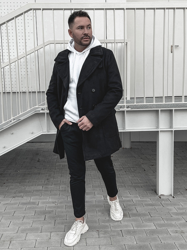 Abrigo de invierno para hombre negro Bolf 1048B