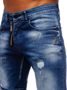 Pantalón corto vaquero para hombre color azul oscuro Bolf R3008